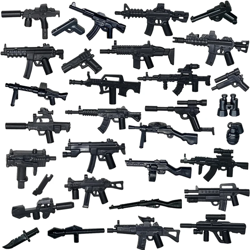 WW2 Military Figures Accessoies Building Blocks Special Forces Soldiers Army Weapon AK SCAR Submachine Gun Toys