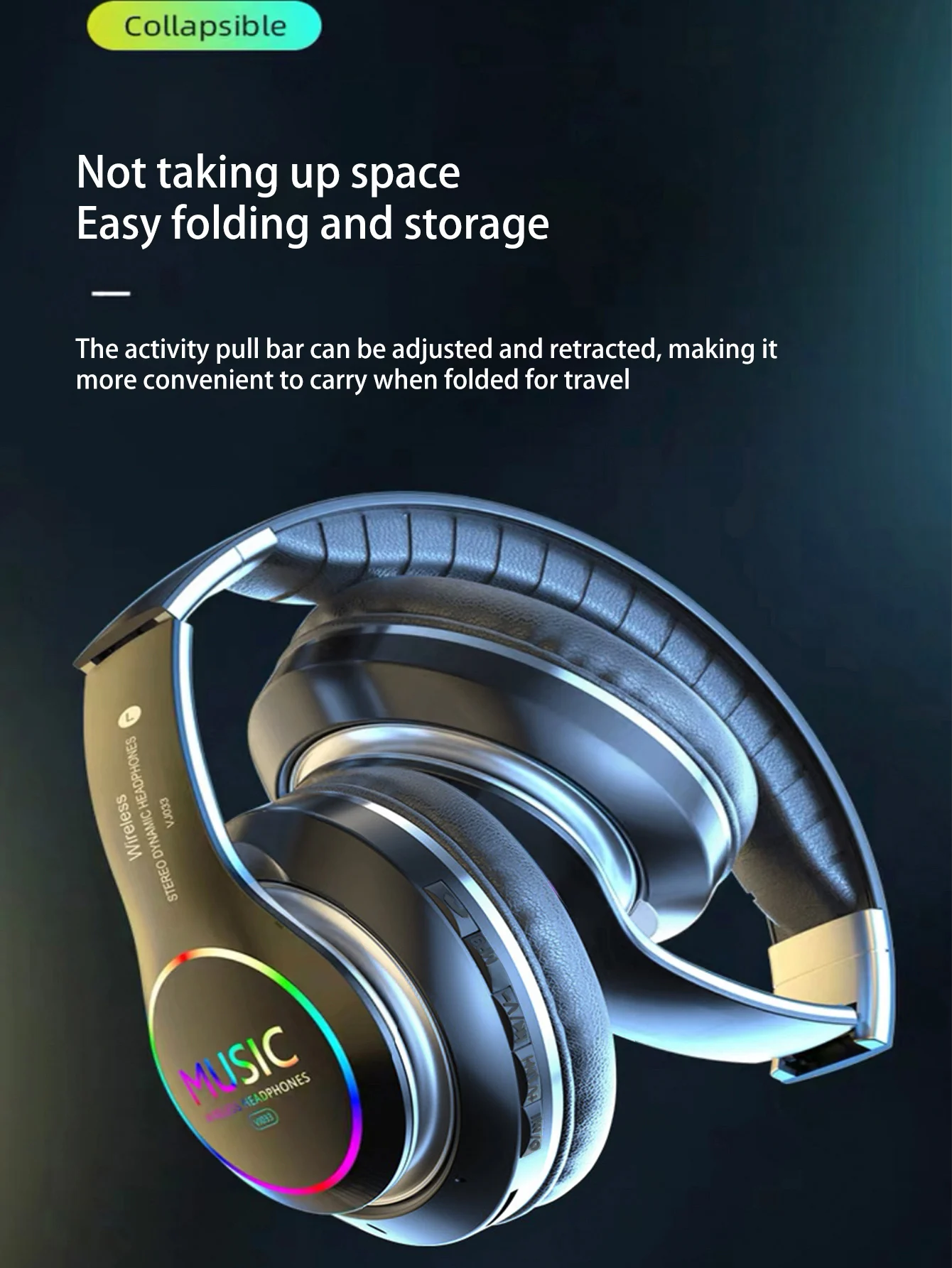 Colorful flowing optical head wearable wireless earphones, long-lasting and lossless sound quality, high-quality sports wireless