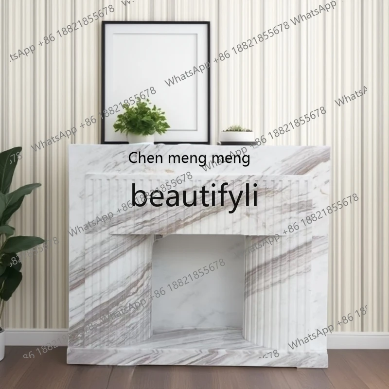 

178Marble fireplace French fireplace living room European natural stone fireplace decorative cabinet