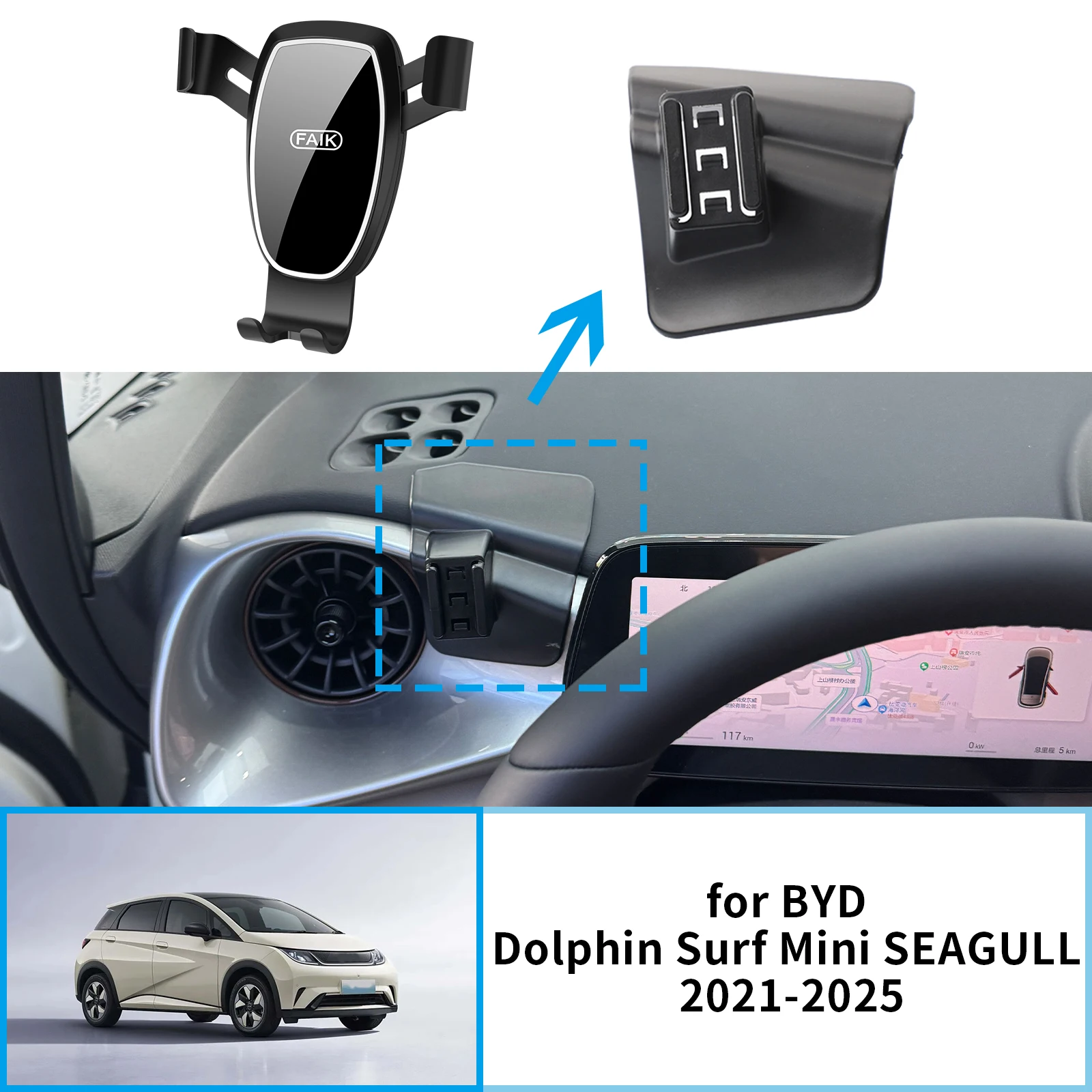 

Car Mobile Phone Holder GPS Bracket Navigation Stand Auto for BYD Dolphin Surf Mini SEAGULL 2021 2022 2023 2024 2025