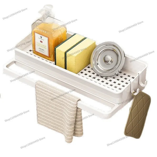For kitchen storage, no punching and draining shelves, towels, detergent storage, household sink artifact