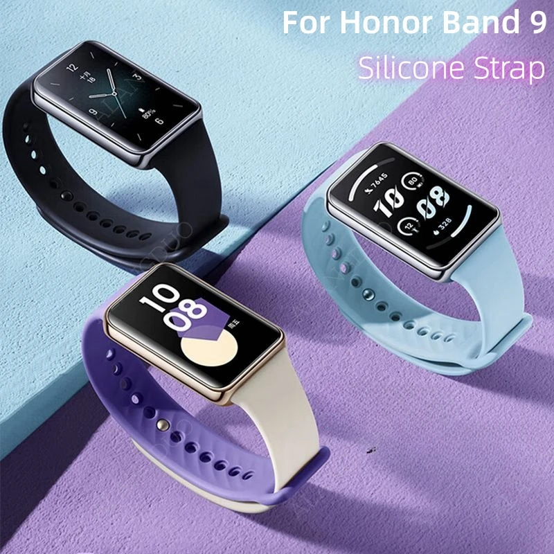 New Silicone Strap For Honor Band 9 Official Colors Breathable Sweatproof Replaceable Bracelet for band 9 Wristband accessories