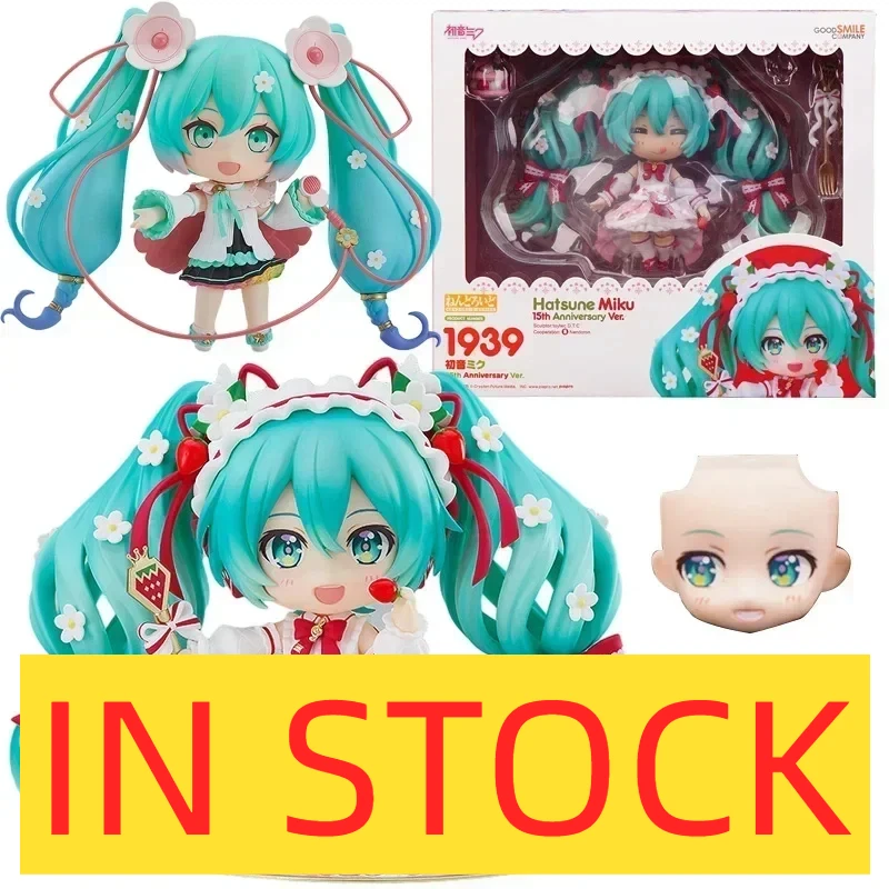 

IN STOCK HOT #1939 Hatsune Miku Anime Figure 15th Anniversary Strawberry Miku Action Figure PVC Collection Model Doll Toys Gift