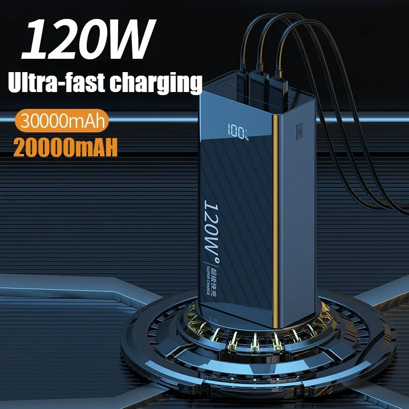 

20000 мАч PD 120 Вт Power Bank с сверхбыстрой зарядкой — сверхвысокоскоростное портативное зарядное устройство для ноутбуков и мобильных телефонов