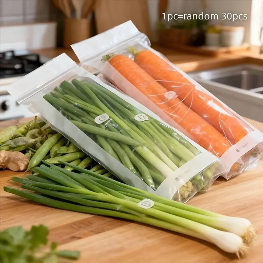 1/5/10/20/50/100pcs s/s Long Food-Grade Fresh-Keeping Bags, Suitable for Kitchen Organization, Leak-Proof, Odor-Proof, and Odor-