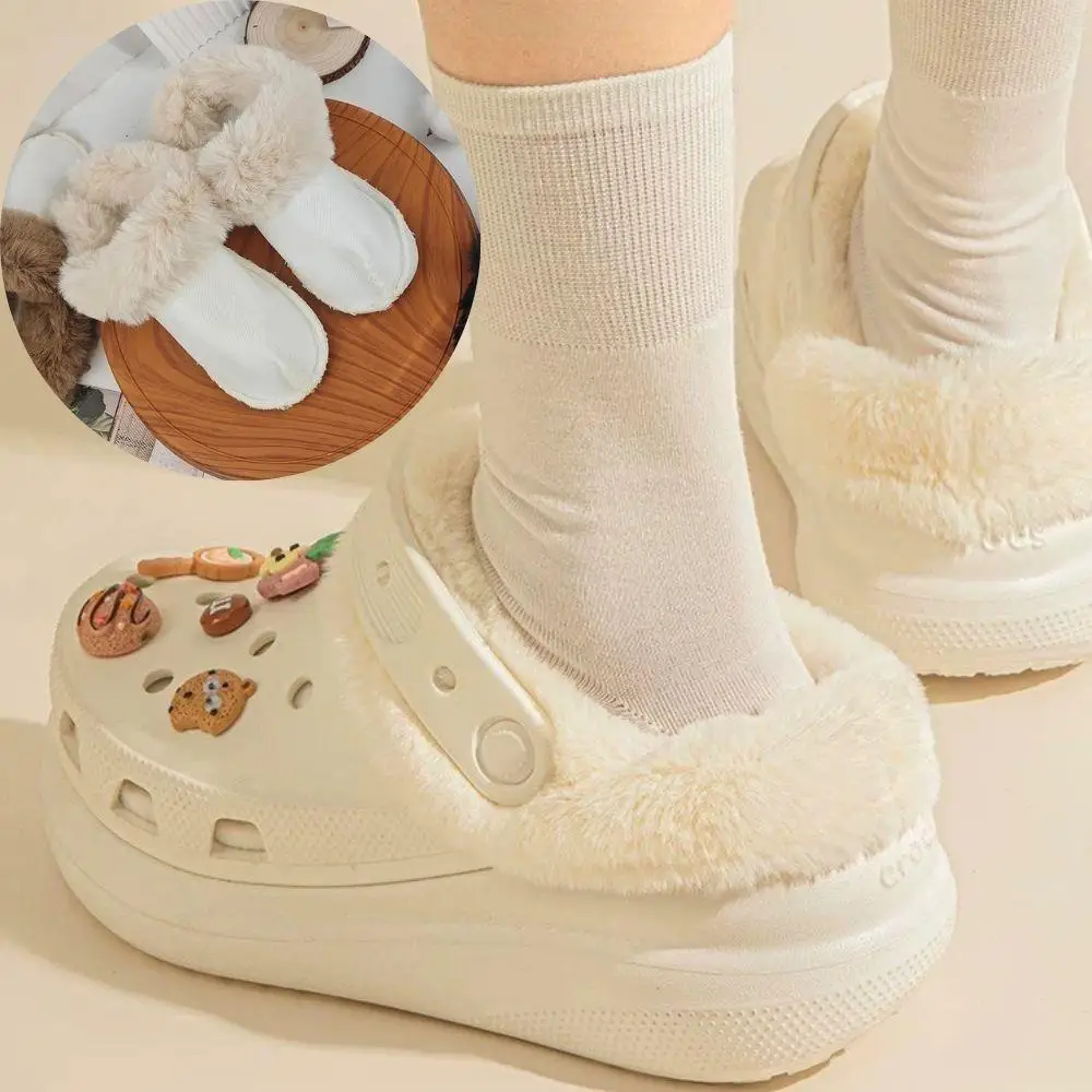 

1 Pair Winter Warm Shoe Cover Inserts Replacement Fur Insoles Fluffy Fur Thickened Shoes Liners Plush Cover Shoes Accessories