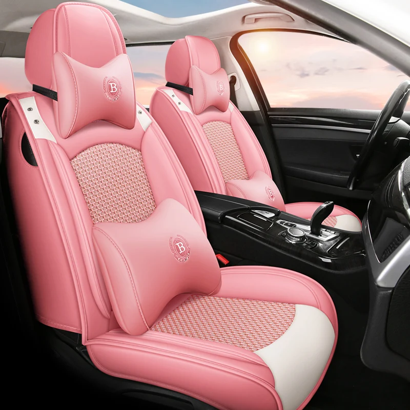 Fashion car seat cover ice slick leather car seat cover set Luxury Version