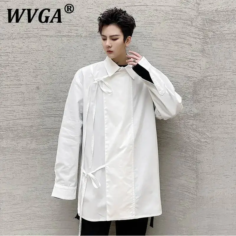 

WVGA Spring Summer New Man Tide High Street Trendy Handsome Cotton Long Sleeve Shirts Niche Chic Casual Turn-Down Tops Ins W9162