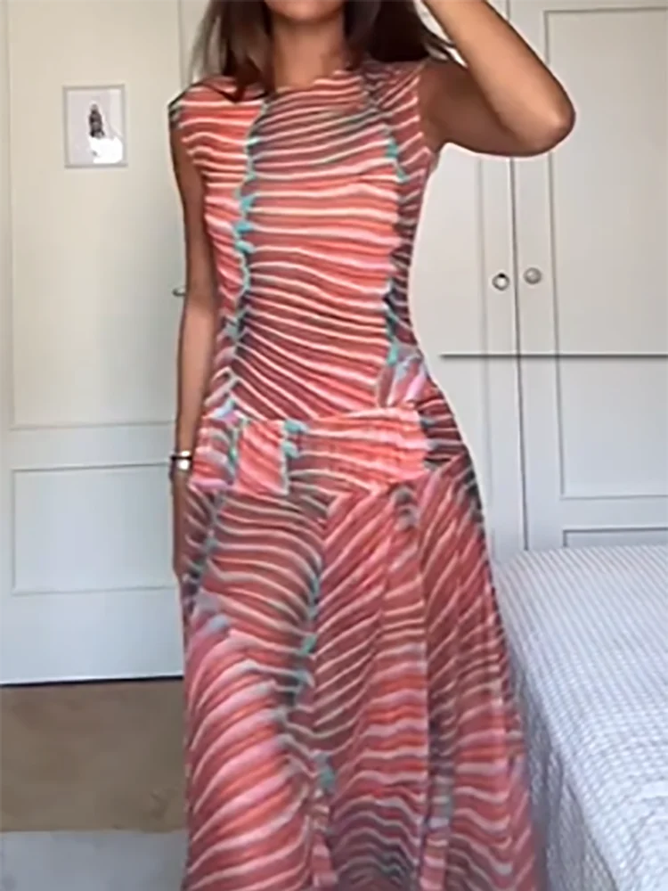 

Новинка 2025, летняя женская сексуальная тонкая полосатая юбка без рукавов, комплект женской одежды в пляжном стиле, женские модные комплекты на бретелях и юбок