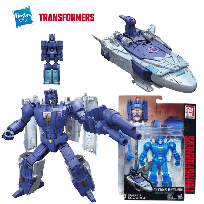 Hasbro Transformers Titans Return Fracas & Scourge 12Cm Deluxe Class Anime Original Action Figure Model Toy Gift Collection