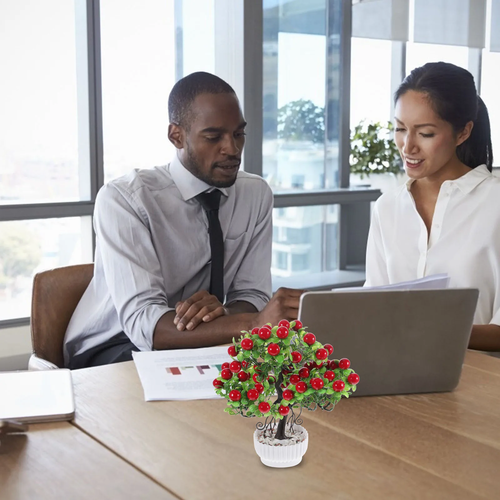 

Simulated Fruit Green Plant Indoor Desktop Fake Bonsai Office Potted Plants Realistic Artificial Small Plant Ornaments Home