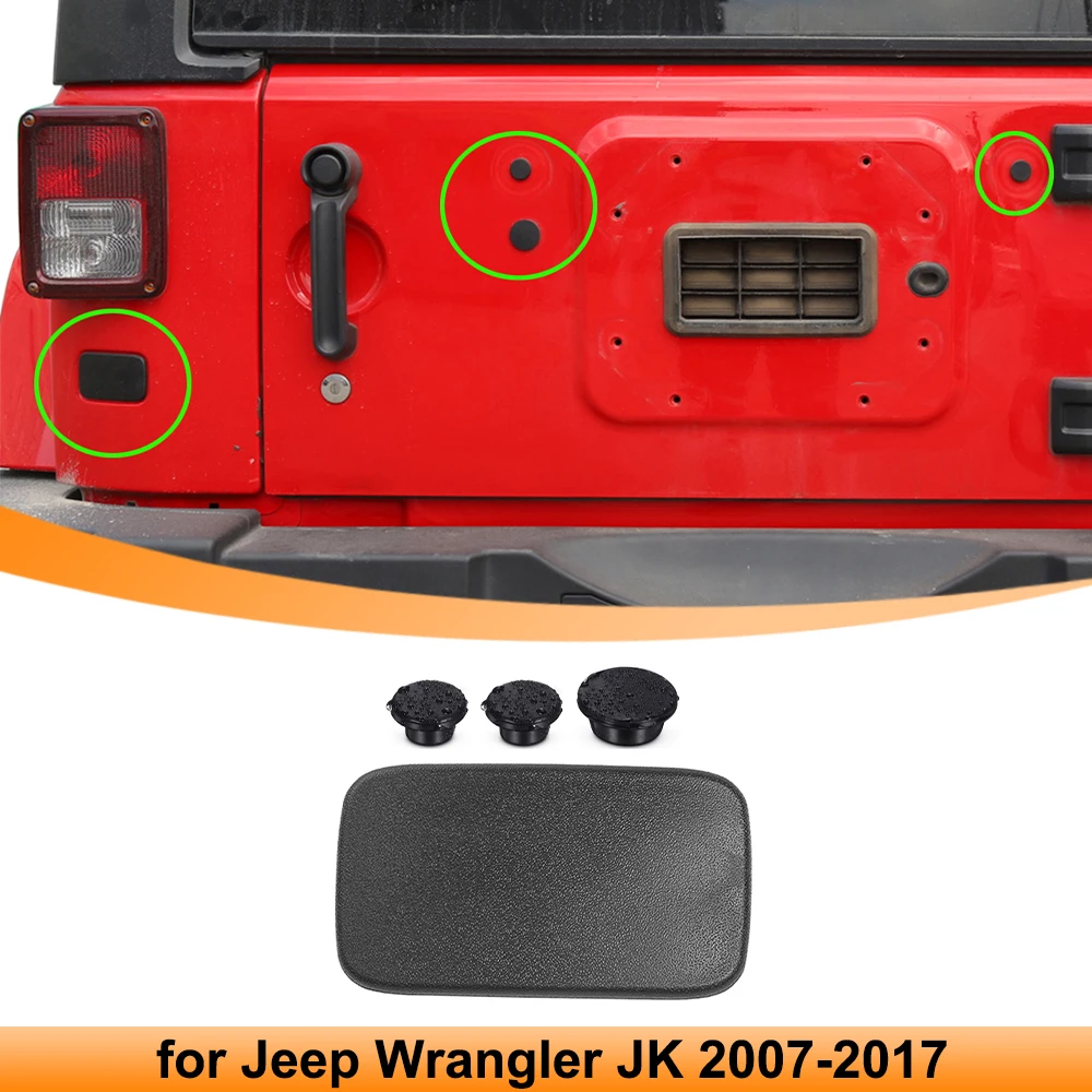 لوحة ترخيص السيارة الخلفية لوحة حذف الباب الخلفي المقابس المطاطية الغبار المقابس غطاء ل جيب رانجلر JK 2007-2017 الملحقات الخارجية #1