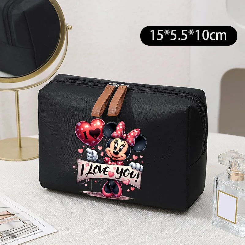 Disney Mickey Minnie Mouse Women\'s cosmetic bag Portable Makeup Bag Travel Storage Toiletry Bag Cosmetics Organizer Storage Bags