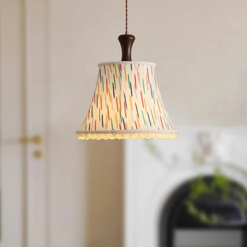 

French antique small chandelier Japanese style quiet wind fabric retro restaurant