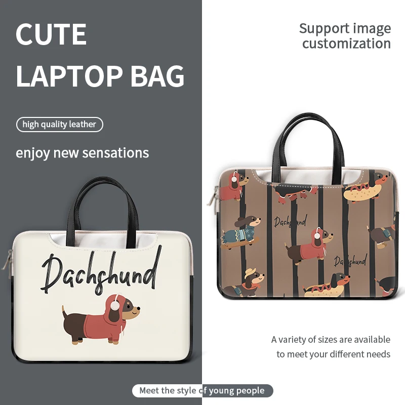 Laptop Bag Sleeve Handle Bag13 14 15 17inch Cartoon Dog Waterproof Shockproof Case Graffiti Laptop Backpack Messenger Bag Case