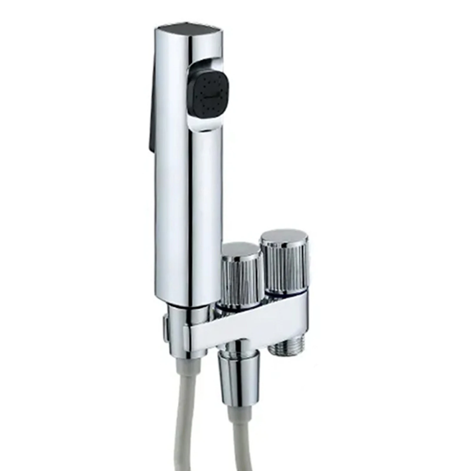 Dual Socket Valve for Double Control Angle Valve Shower Head Bathroom Basin Black Color Standard 4-point Interface