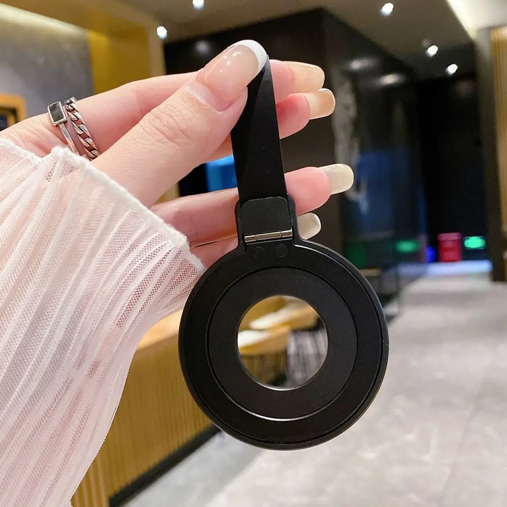 Penyangga Ponsel Magnetik Kuat dengan Tali, Penyangga Cincin Ponsel dari Alloy, Desain Peredam Getaran Tanpa Lem, Penyangga Meja