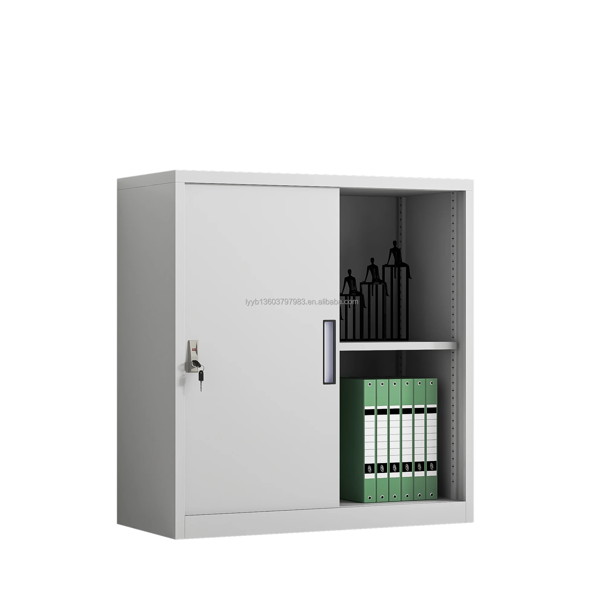 Minimalist Sliding Door Metal Storage Cabinet Home Office School Workshop Warehouse Steel