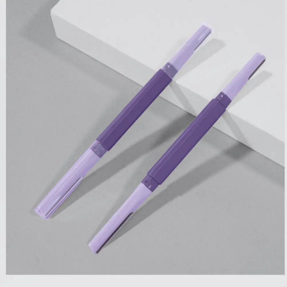 Nóż do przycinania brwi, fioletowy, dwustronny trymer do brwi - bezpieczny, przenośny trymer dla początkujących, narzędzie do usuwania włosów z twarzy
