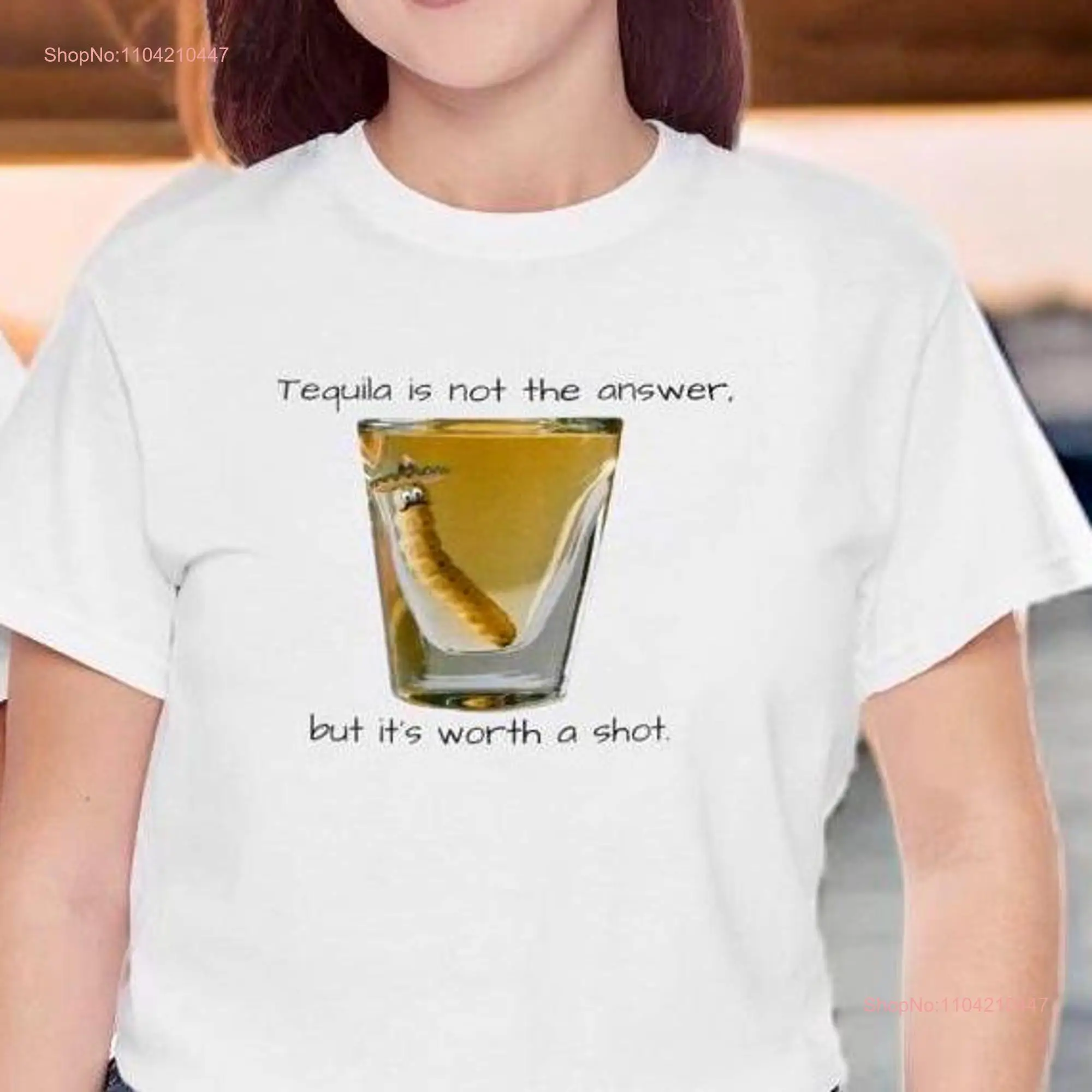 Heavy Cotton T Shirt Tequila Is Not The Answer But Worth A Shot gift Man Woman Bachelor Bachelorette Fun Party Drinking