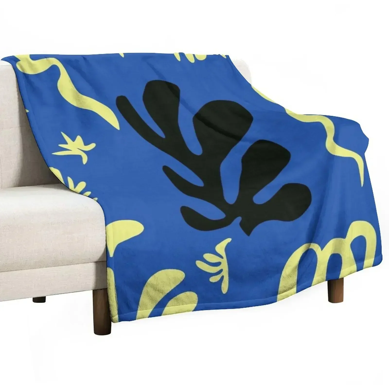 Matisse Leaves Cut Out #2 Throw Blanket blankets and throws halloween Beach Blankets For Sofas Blankets