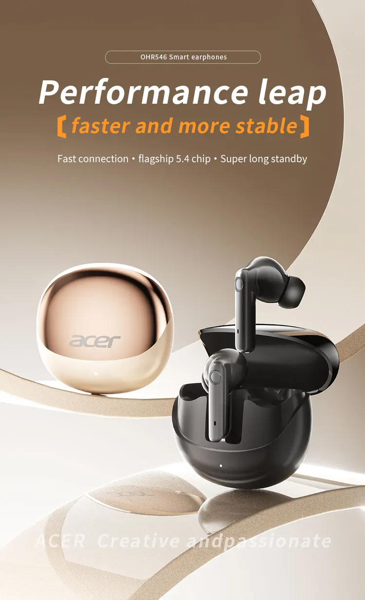 Acer Ohr546 Bluetooth-Kopfhörer 2025 Neues Modell Kabellose Ohrhörer In-Ear-Design Bequem zu Tragen für Sport, Laufen, Anrufe, Geräuschunterdrückung, Kompatibel mit Mobiltelefonen, Tablets und Laptop-Geräten – Detail 4