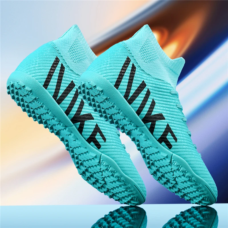 

Men Soccer Shoes Futsal Professional TF/FG Football Boots Ankle Studded Society Match Resistant Cleats Sneaker Ultralight Tenis