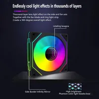 LDPCSJ PRISM 4 PRO 120mm PC Case Fan Equipped with ARGB Controller, 4-Pin PWM Silent Cooling Fan,12V 3Pin Addressable ARGB,45.2CFM High Airflow 600-1500RPM Synchronizable RGB Fan for Gaming Desktop Water Cooling Computer Chassis 6