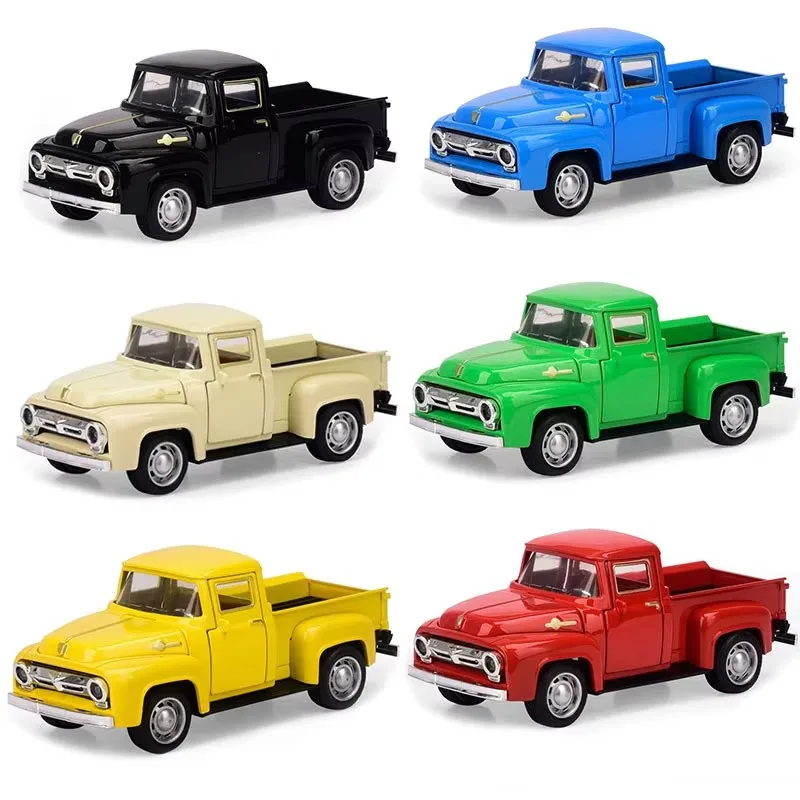 

Четырехдверная кожаная модель грузовика из сплава, украшение детской игрушечной машины, игрушка-головоломка, подарок на день рождения мальчика