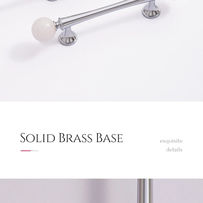 Crystal style cabinet handle with chrome finished brass base — product image 18