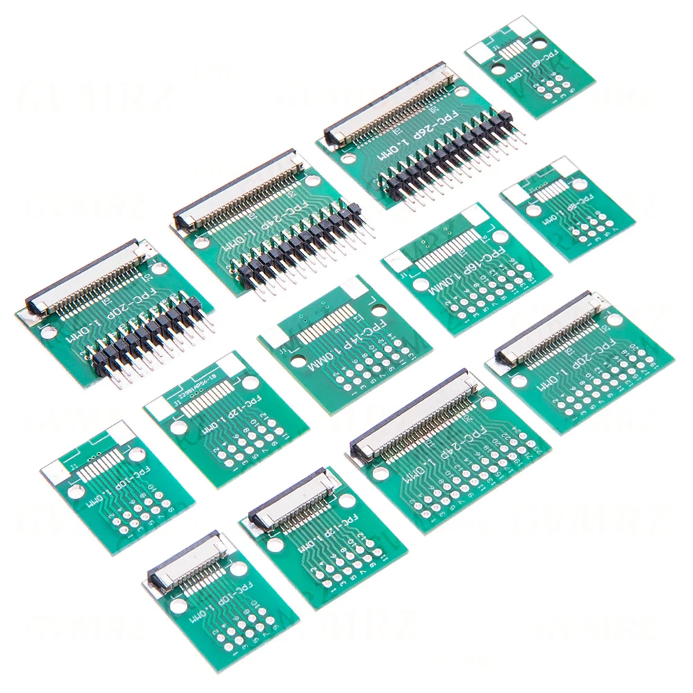0.5mm 1.0mm pitch Connector SMT Adapter to 2.54mm hole FPC FFC Cable Welded board With Pin / Empty Board 6P 8P 10P 12P Component