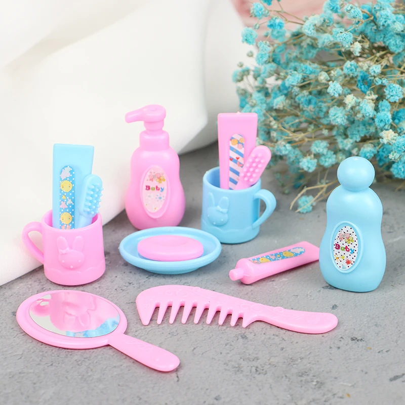 1/6 1/12 Dollhouse Miniature Mini Cup Toothpaste Toothbrush For Ob11 Blyth Barbies Pullip Dollhouse Furniture Accessories Toys