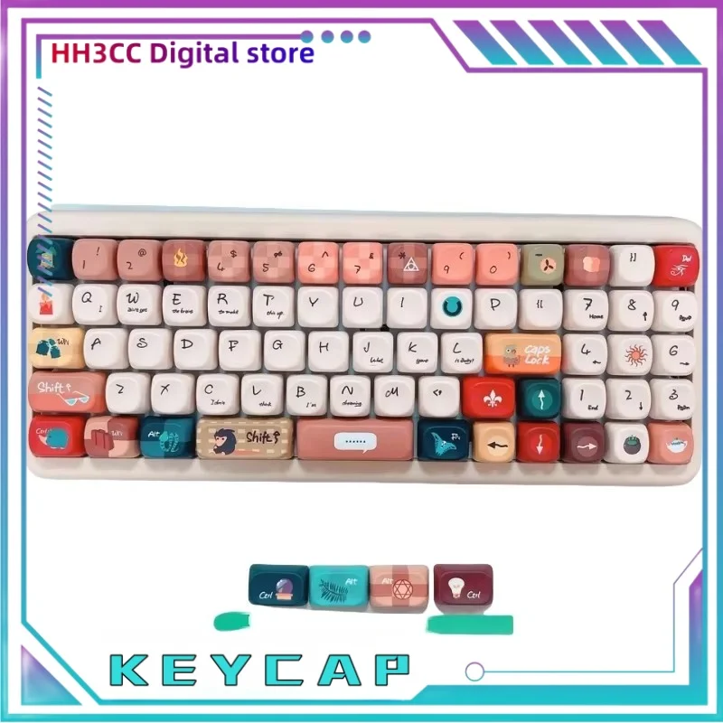 Creative Keyboard Keycaps 152 Keys Animal Theme Pbt Material Thermal Sublimation Process Keycaps Tablet Laptop Keyboard Keycaps