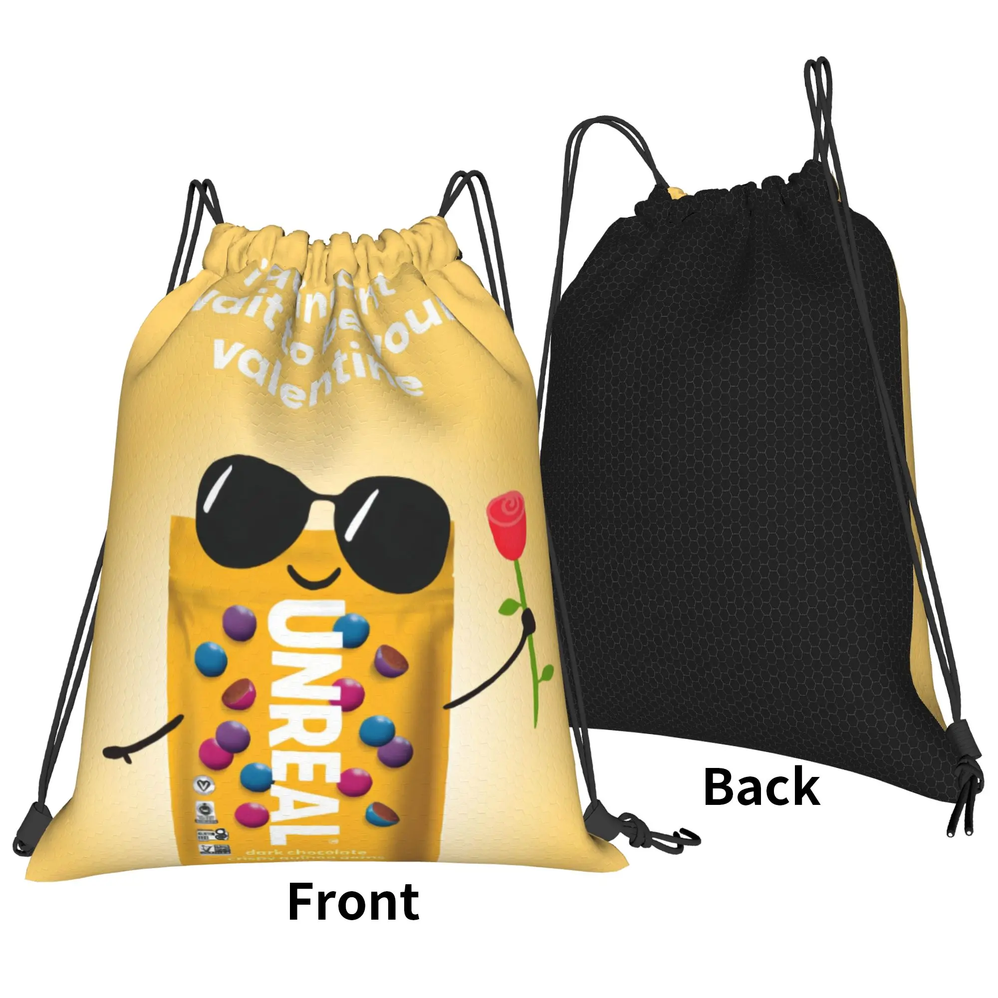 uUnreal Candy I Quinoa nt Wait Valentine's Portable Hiking Riding Gym Drawstring Storage Sporty Backpacks