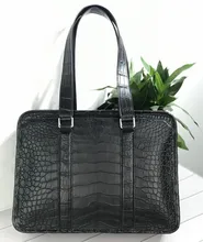New crocodile leather laptop bag real crocodile leather men's briefcase luxury brand men's handbag one-shoulder cross-body bag
