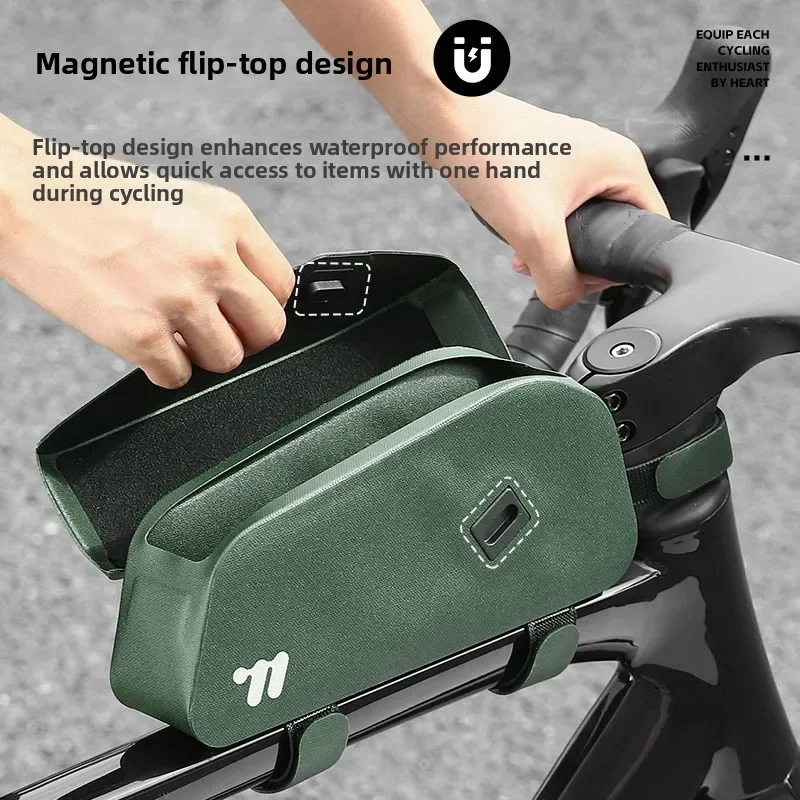 West Rider 自転車アッパーチューブバッグマウンテンロードバイクツール収納バッグポータブルコンパクト磁気フリップバッグ機器