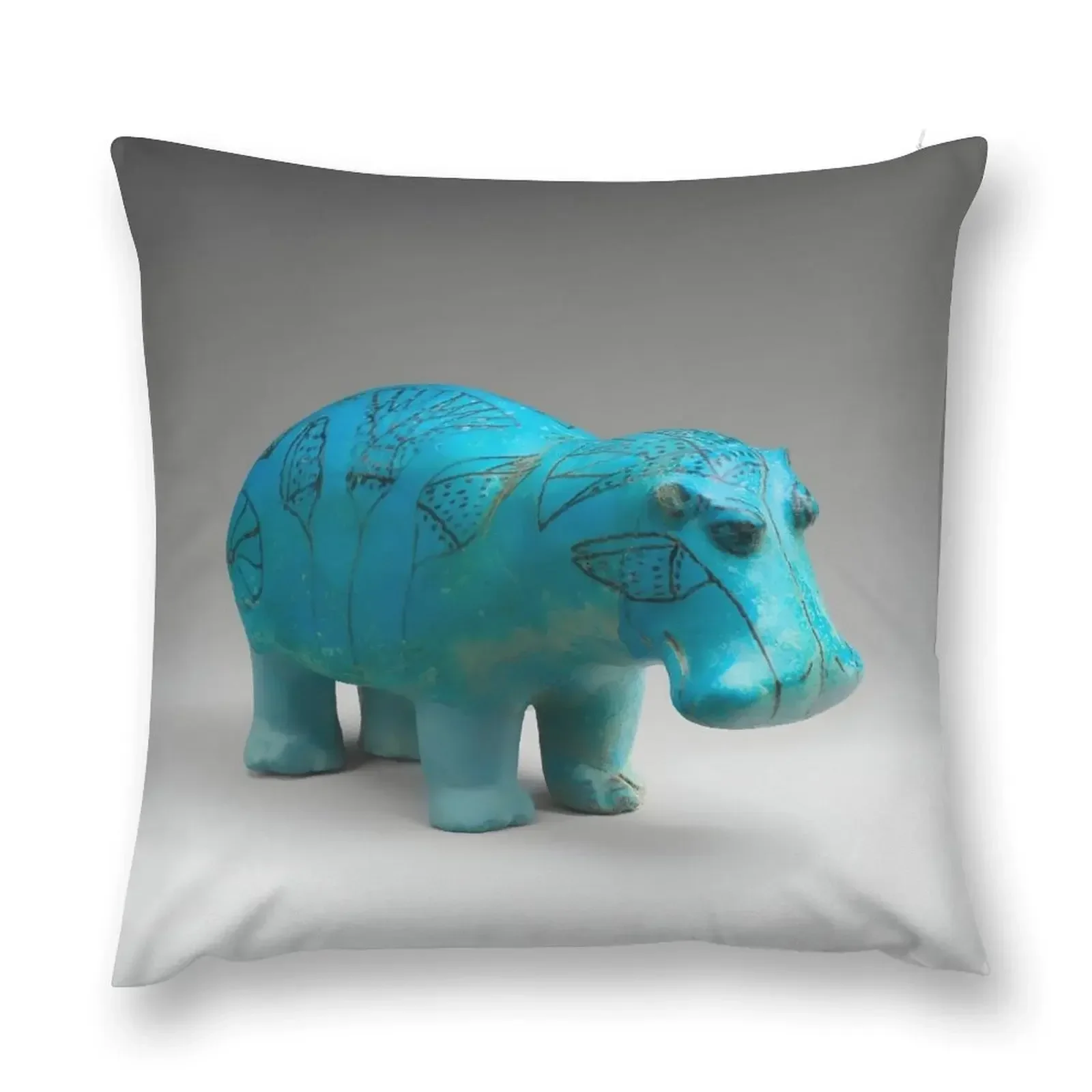 William the Hippo- Ancient Egyptian figurine Throw Pillow Anime bed pillows pillow