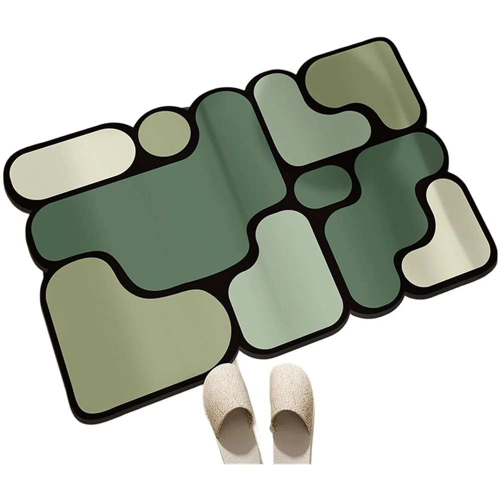 

Washable Absorbent Stone Bath Mat with Non Slip Backing for Bathroom Shower and Toilet Rug Made from Diatomaceous Earth Material