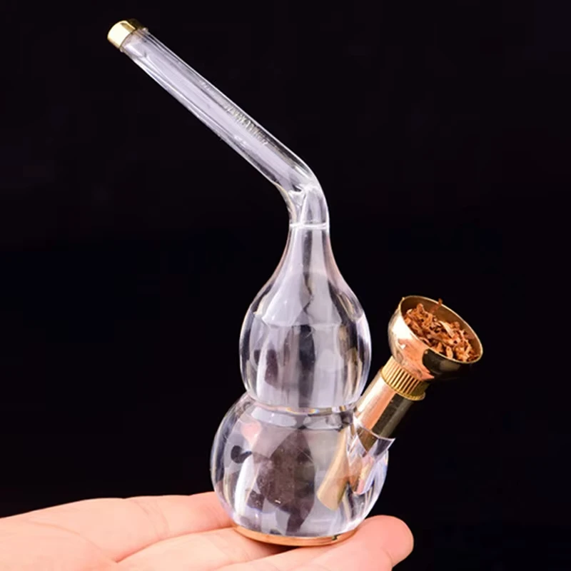 

Portable Tobacco Pipes Smoking Grass Cigaretter Filter Mini Acrylic&Brass Shisha Hookah Water Pipe Bottle Herb Smoke Accessory