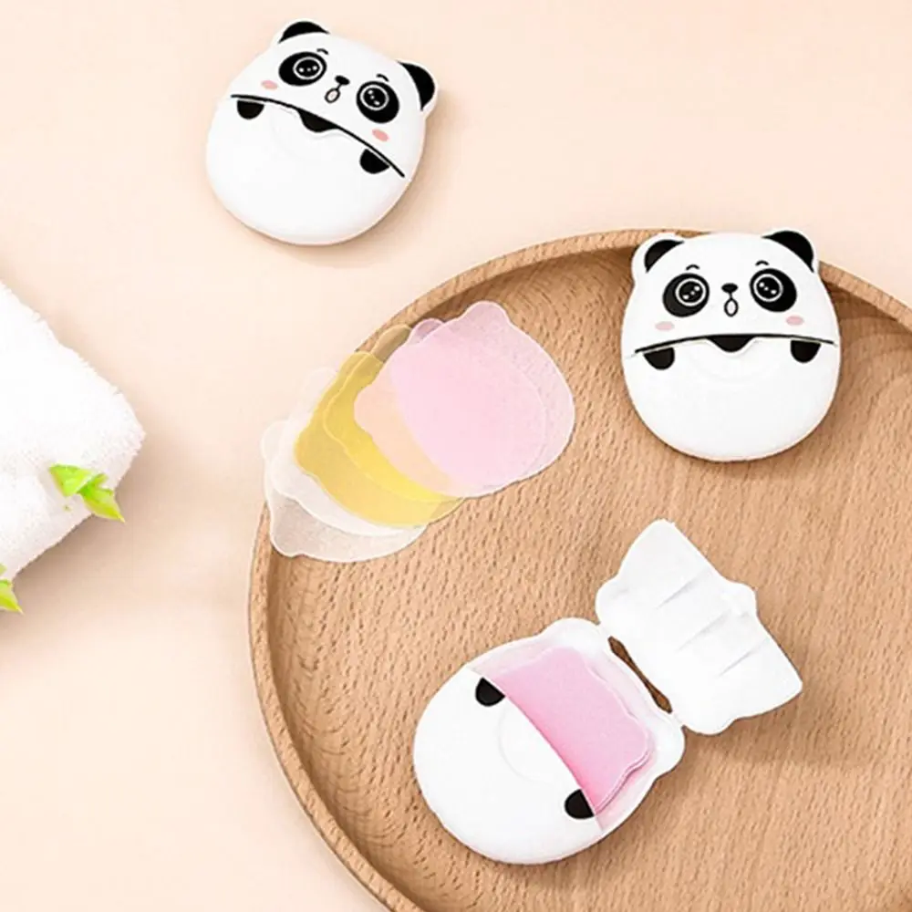 

Panda Shape Paper Soap Boxed Soap Scented Slice Disposable Soap Flakes Fragrant Tablets Hand-washing Cleaning Soaps Kids