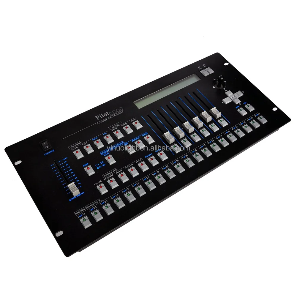 Pilot 2000 DMX Stage Lighting Controller 4 Channel Wired DJ Dimmer Console, Max 200W Per Channel Load, 50m Control Distance