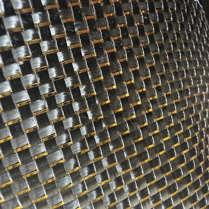 3K200g 40''/100cm Metall-Draht-Kohlefaser-Gewebe Gold Grün Blau Rot+Silber/Silber+Silber Gemischtes Gewebtes Farbiges Kohlefaser-Gewebe – Detail 5