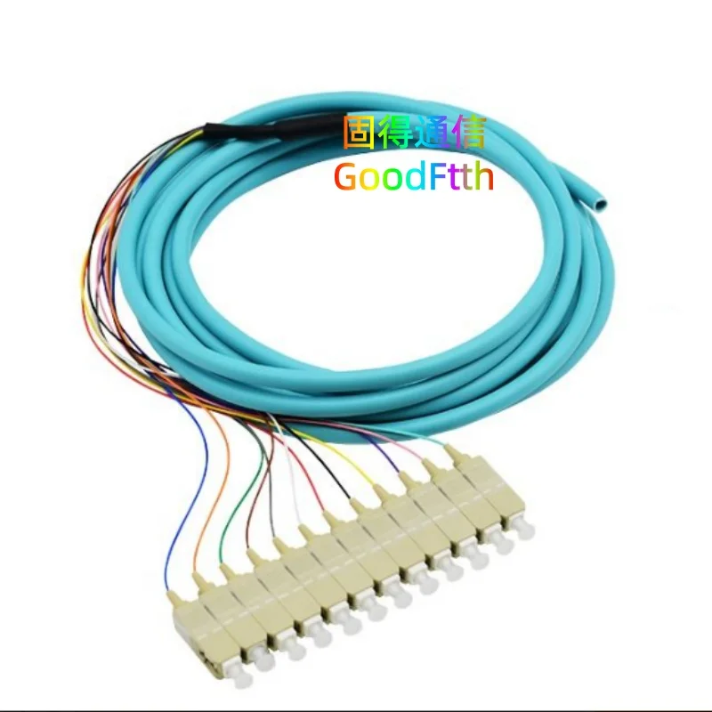 Fiber Pigtail SC OM3  12 Core Distribution Bundle Cable GoodFtth