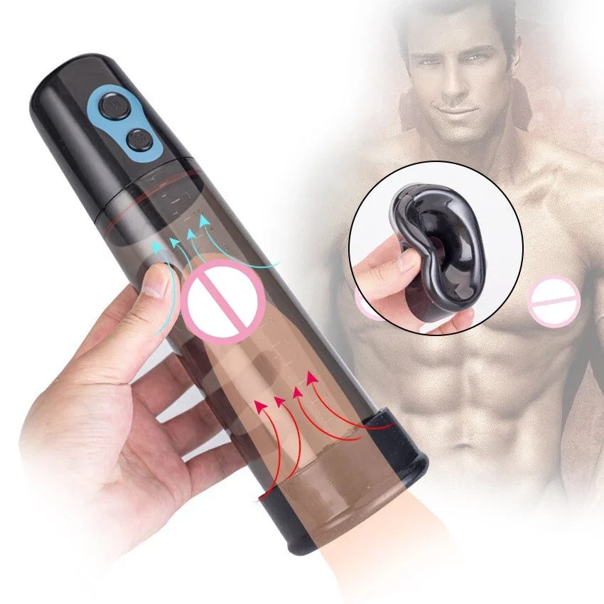 Electric Penis Pump for Men Male Masturbator Penis Extender Penile Vacuum Pump Penis Enlargement Enhancer Massager Ring Sex Toys