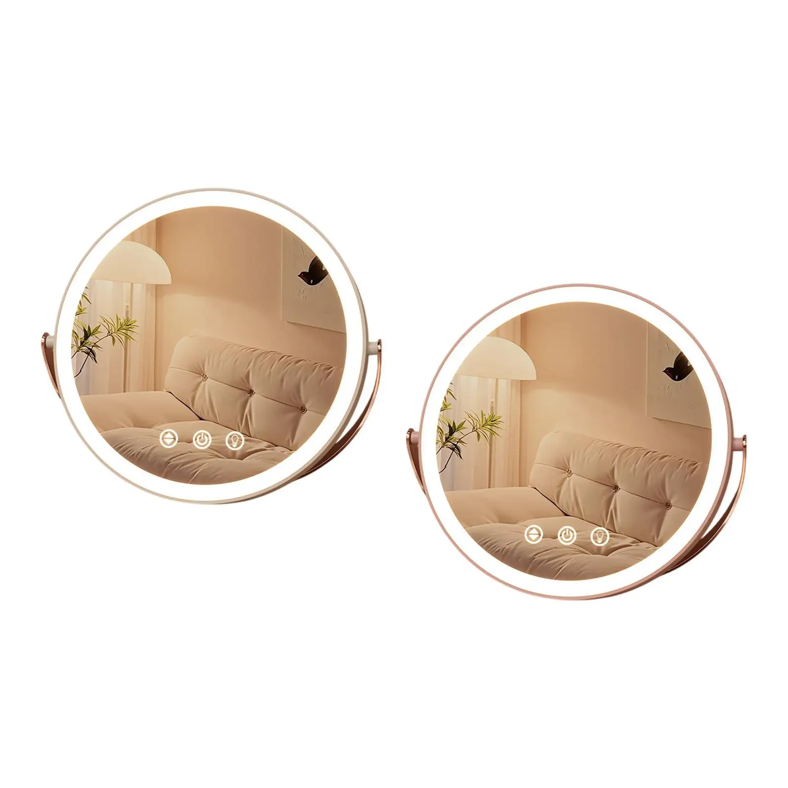 

Lighted Makeup Mirror 3 Colors Lighting Vanity Mirror for Dorm Home Bedroom
