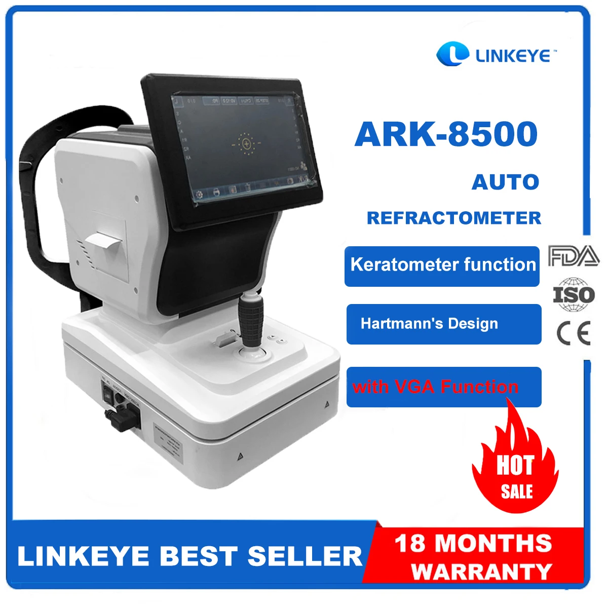 

LINKEYE Optomety Ophthalmic Automotive Refractometer with Keratometer Autorefractor with VGA Function ARK-8500 Low Price