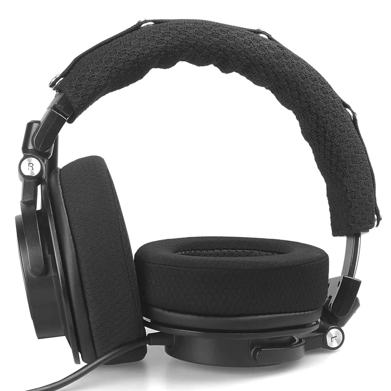 وسائد أذن بديلة من القماش الشبكي المطورة لسماعات الرأس HyperX Cloud/Alpha، Audio Technica M50X/M40X (سمك مضاف)