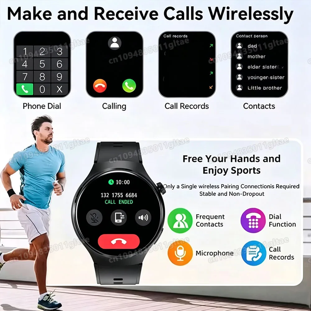 2026 New For Android iOS Smart Watch Men HD AMOLED Screen GPS Motion Trajectory Heart Rate Bluetooth Calls Watch Waterproof H10