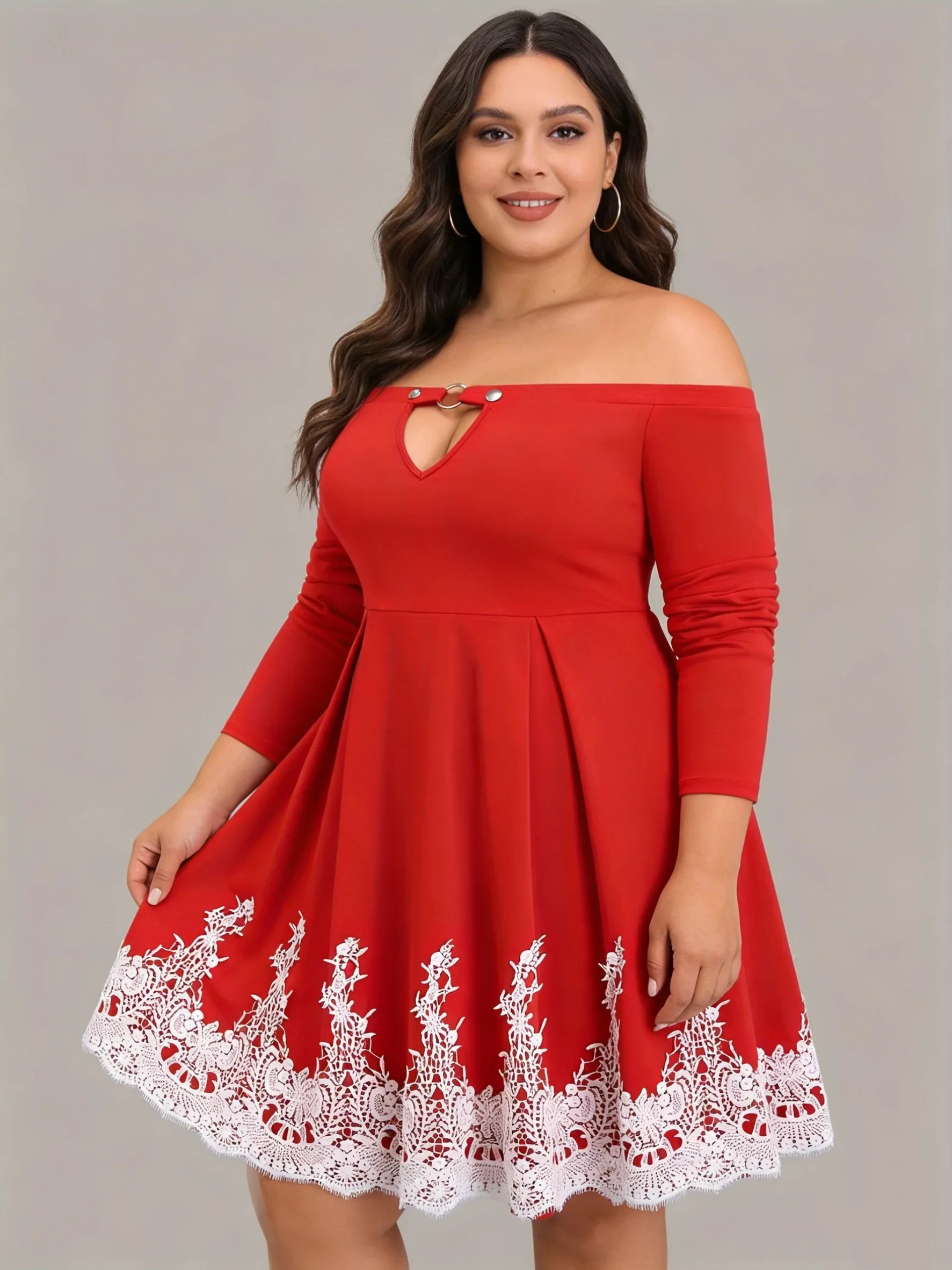 

Elegant plus Size Printed Dress for Women Fashion Autumn Winter European And American Style