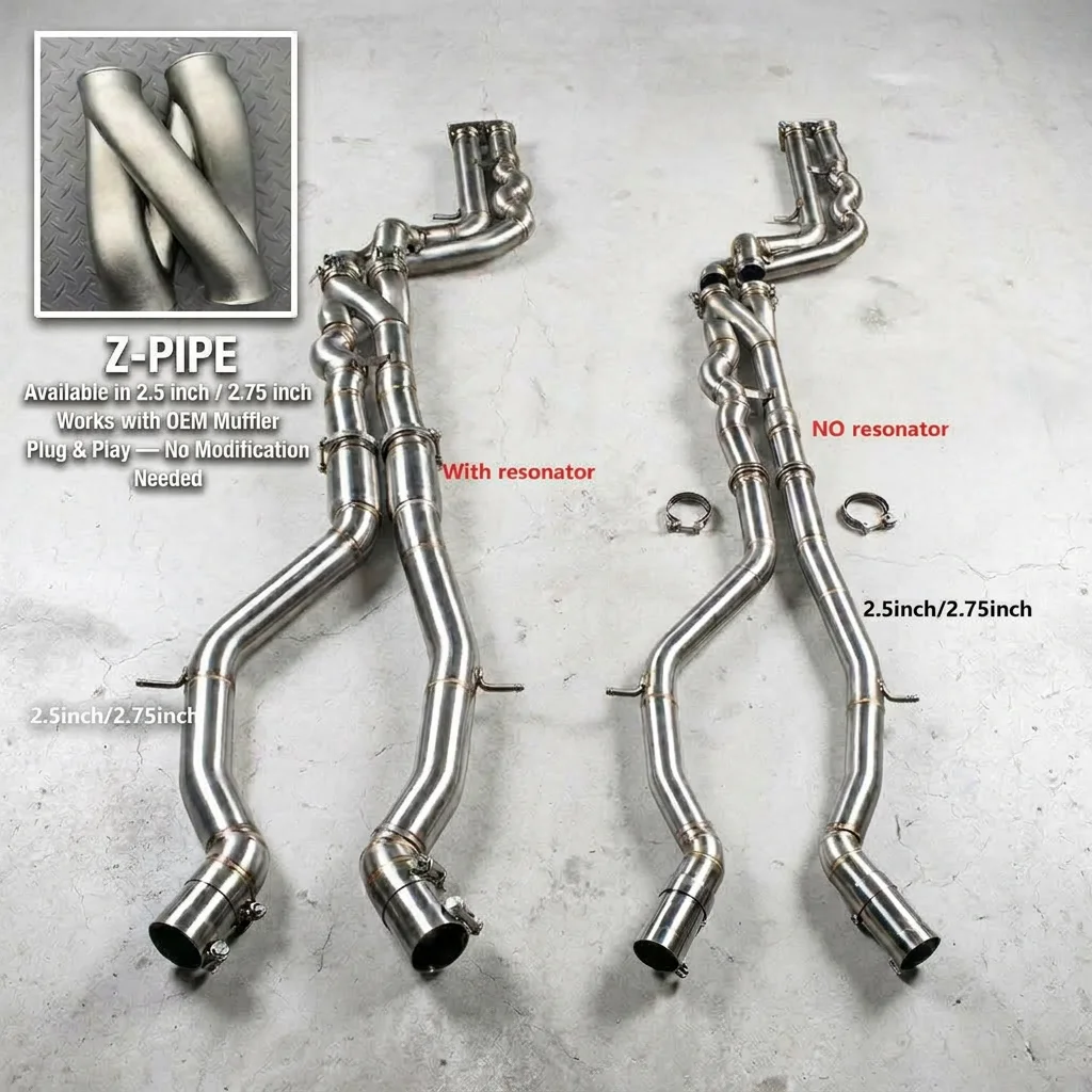 

Equal-Length Medium Tube with Z-Tube, Compatible with BMW M3/M4 F80/F82/F83 S55 3.0T 5-19 Exhaust System with Resonator 2.5/2.75